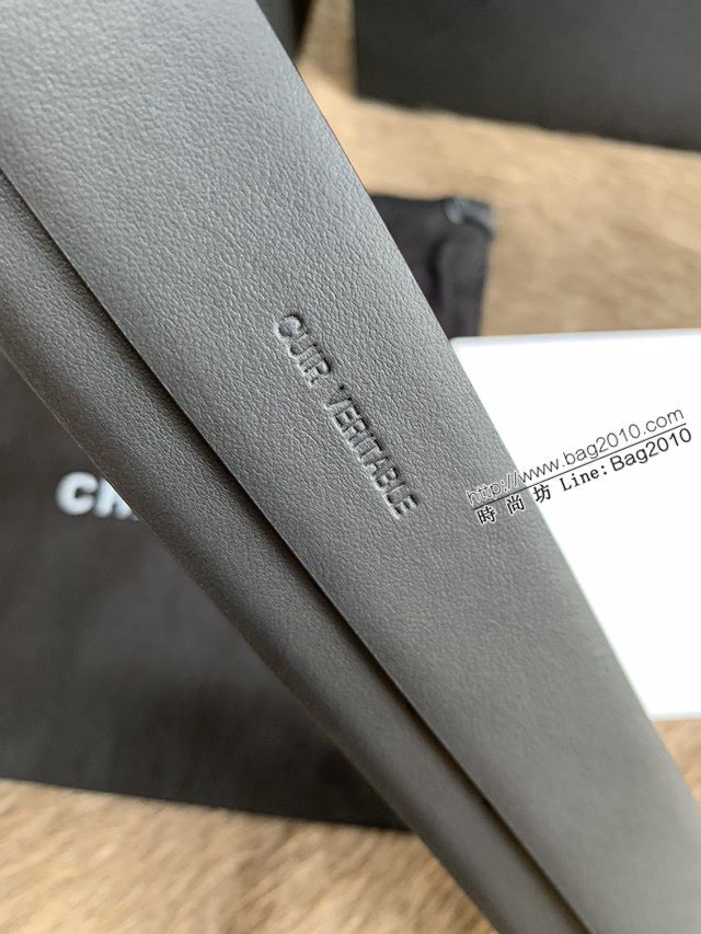 Chanel女士皮帶 香奈兒小香鑽圈雙面用小牛皮腰帶  jjp1174